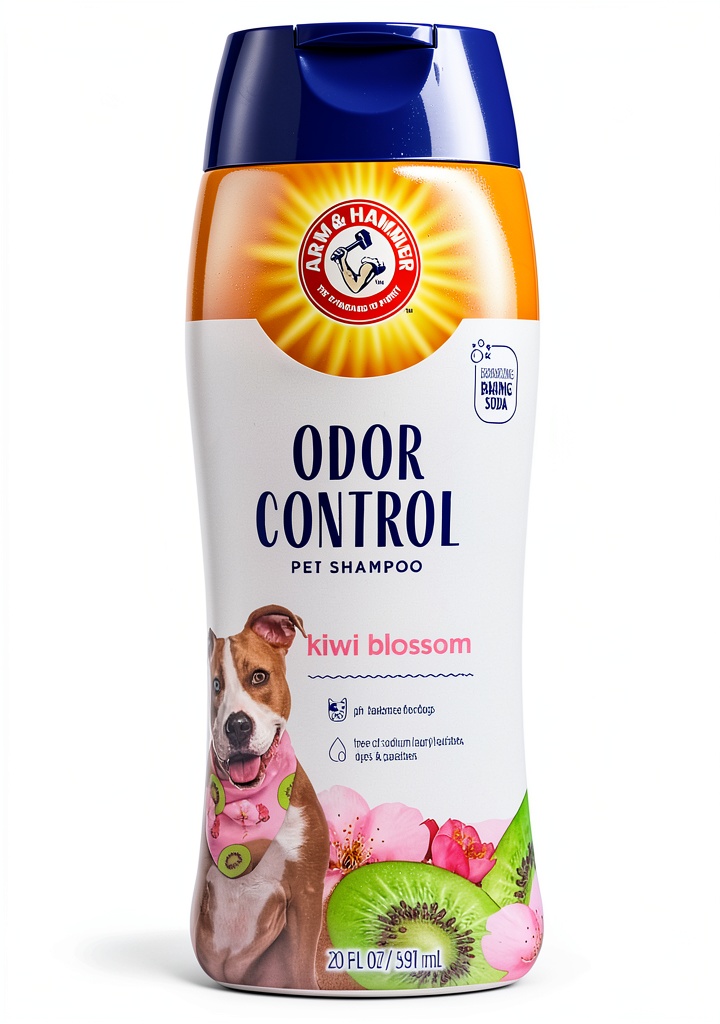 Fetch for Pets Dog Shampoo bottle with cucumber mint and baking soda ingredients