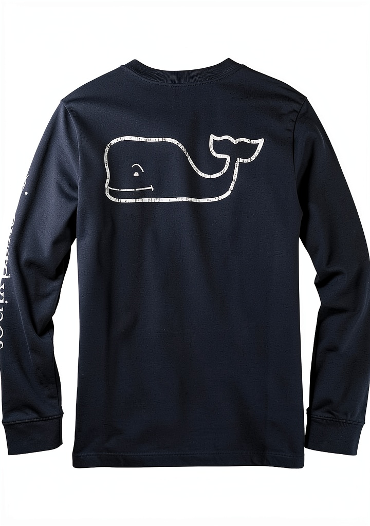 Child wearing Vineyard Vines Boys Long Sleeve T Shirt Vintage Cotton Whale on a playground