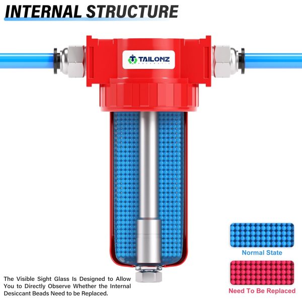 TAILONZ PNEUMATIC Desiccant Air Dryer Aluminum High Strength-4