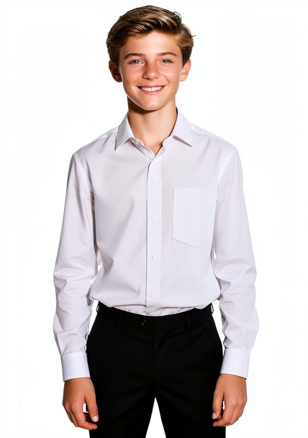 Great Value Boys Dress Shirt Set White Button Down Long-2