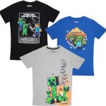 Minecraft Boys T-Shirt Cotton Polyester Blend Creeper Design-0