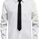Great Value Boys Dress Shirt Set White Button Down Long-0