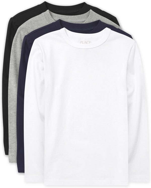 Boys Cotton T-Shirts 4-Pack The Childrens Place Long Sleeve-0