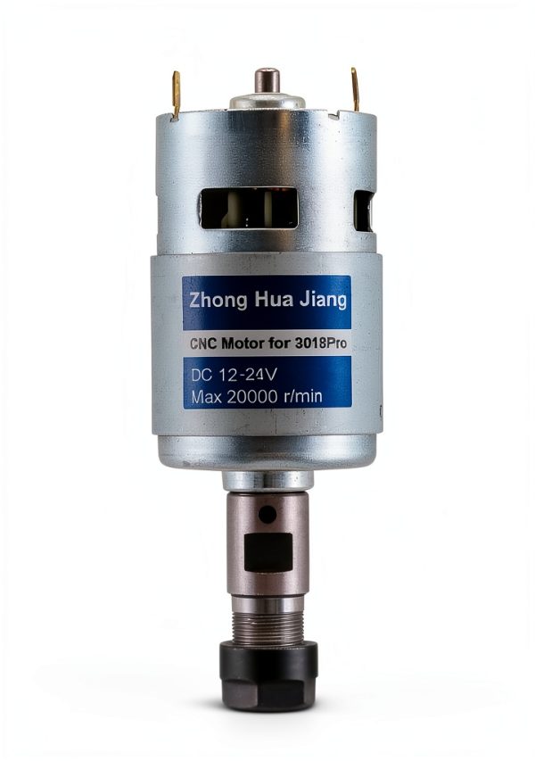 20000RPM 775 CNC Spindle Motor with 5mm ER11 Extension Shaft, Longer Working Life, DC 12-24V, High Power, Low Noise, Electrical DC Motor for 3018/3018 PRO CNC Router Machine-0