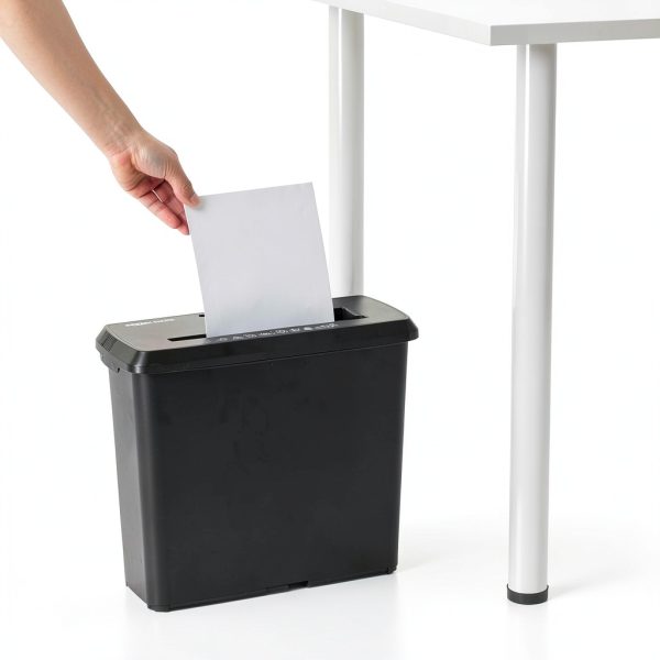 Amazon Basics Paper Shredder for Home and Office, 8-Sheet Strip Cut, CD/ Credit Card Shredder, 3.4 Gallon Wastebasket , Black-7