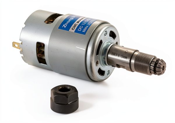 20000RPM 775 CNC Spindle Motor with 5mm ER11 Extension Shaft, Longer Working Life, DC 12-24V, High Power, Low Noise, Electrical DC Motor for 3018/3018 PRO CNC Router Machine-2