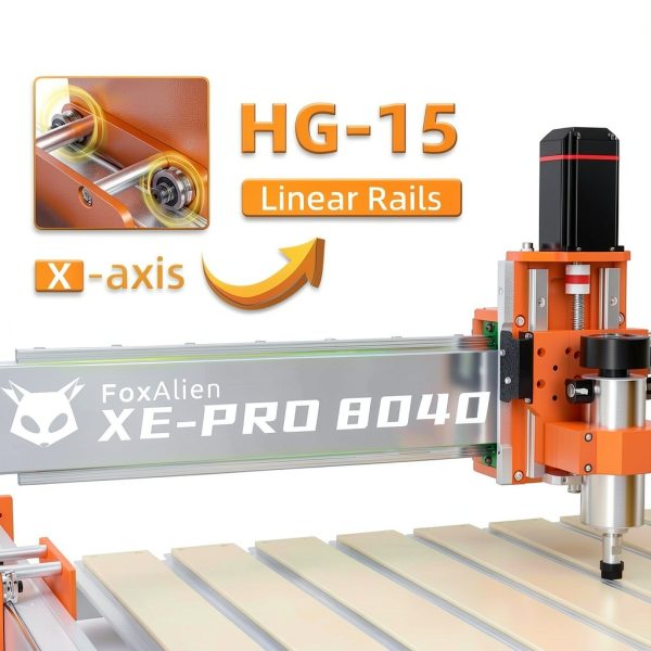 FoxAlien XE-PRO X-axis Extension Kit with Hybrid Spoilboard Worktable-2