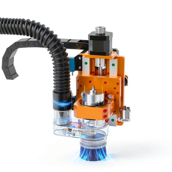 FoxAlien 42mm Diameter Dust Shoe for Mastuer Pro, Masuter 4040 CNC Router Machine with 60W 42mm Spindle Motor, Hose Diameter 38mm-3