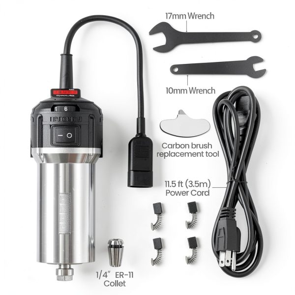 710W CNC Router Spindle Motor with Speed Display, 6-Speed Adjustable (7000–30000 RPM), 65mm Diameter, 1/4" ER11 Collet, Compatible with CNC Routers, Milling and Engraving Machines-6