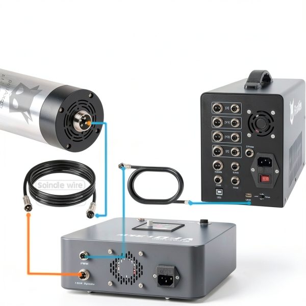 FoxAlien 1.5KW VFD Air Cooled CNC Spindle Motor Kit 65mm 24000RPM-3