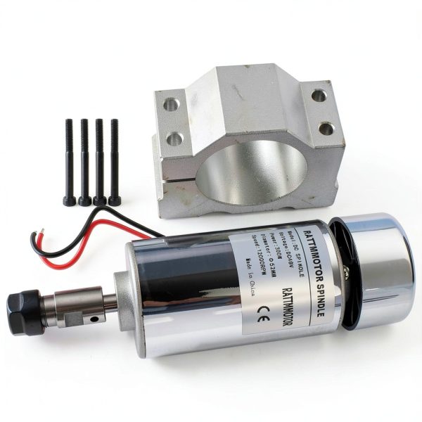 RATTMMOTOR 300W 12-48VDC CNC Cooled Spindle Motor 52mm ER16 12000RPM-0